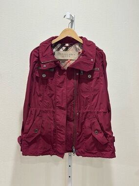 Rare Burberry Brit Women's Showerproof Parka in Frillitary Pink Size M